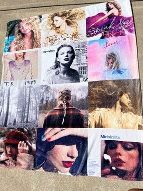 Taylor Swift Patchwork Album Art Throw - Pink, Purple, Black, White